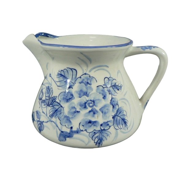 Pitcher Teapot Ice Lip Hand Painted Glaze Floral - Picture 8 of 8